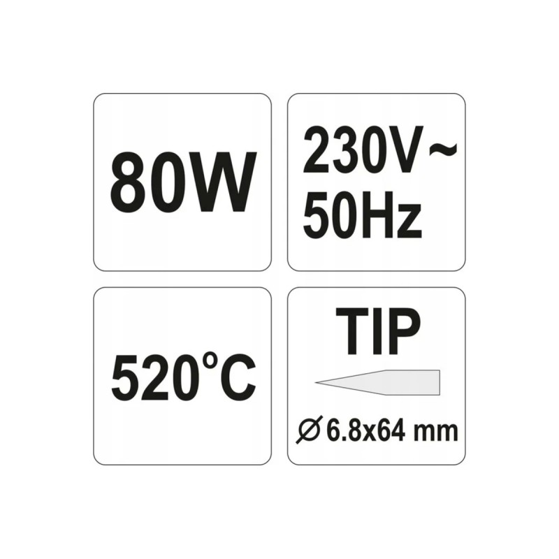 Электропаяльник стержневой 80Вт YATO YT-8273