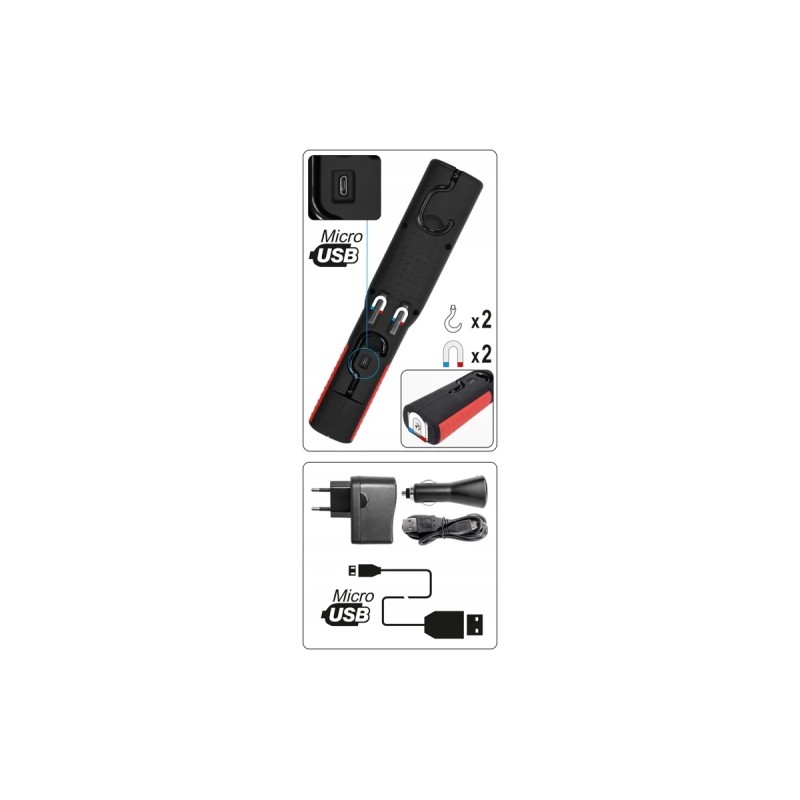 Лампа-переноска аккумуляторная 3Вт COB LED YATO YT-08504