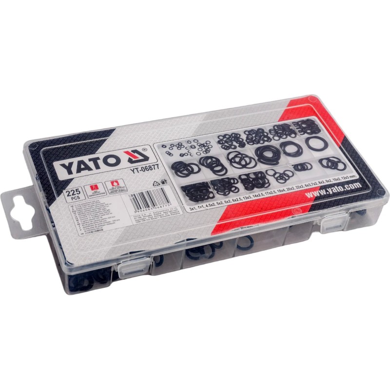 Набор резиновых прокладок (колец) 225шт YATO YT-06877