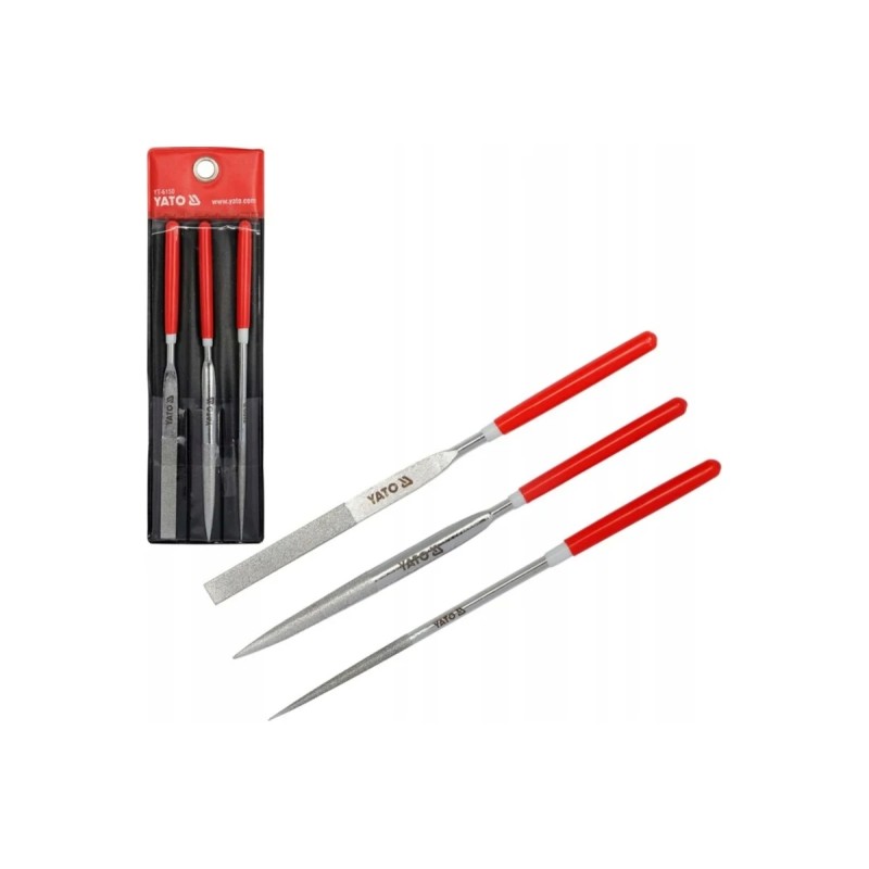 Надфили алмазные в наборе 4х160х50мм 3пр. YATO YT-6150