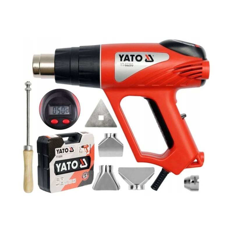 Фен технический 2000Вт. в наборе 70~600°C YATO YT-82293