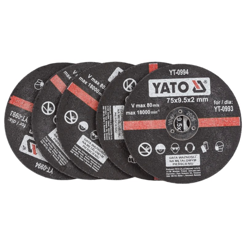 Набор отрезных дисков по металлу 75мм 5шт. /для арт. YT-0993/ YATO YT-0994