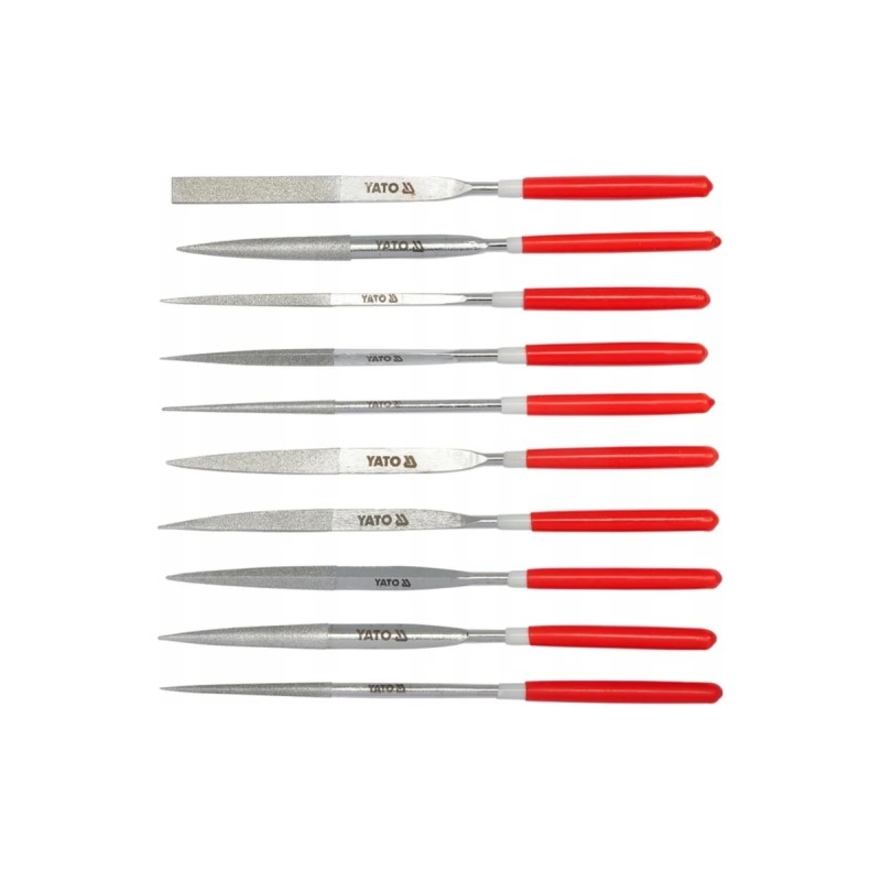 Надфили алмазные в наборе 4х160х50мм 10пр. YATO YT-6151