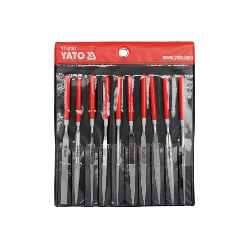 Надфили алмазные в наборе 4х160х50мм 10пр. YATO YT-6151