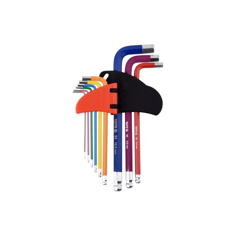 Набор ключей HEX с шаром 1,5-10мм 9шт YATO YT-05632