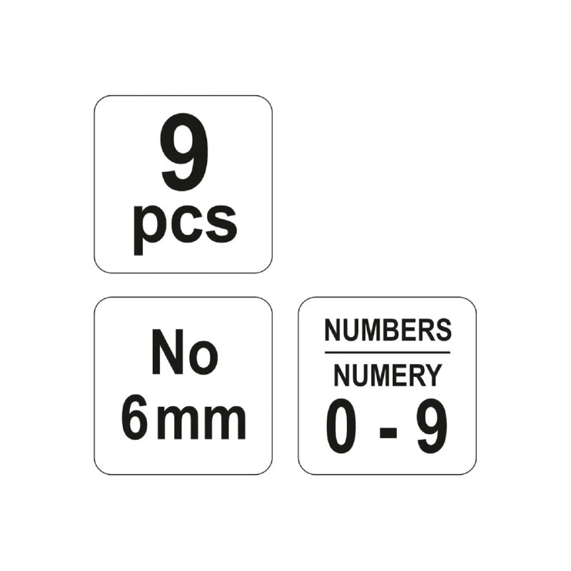 Клейма цифровые 9пр-6мм YATO YT-6854