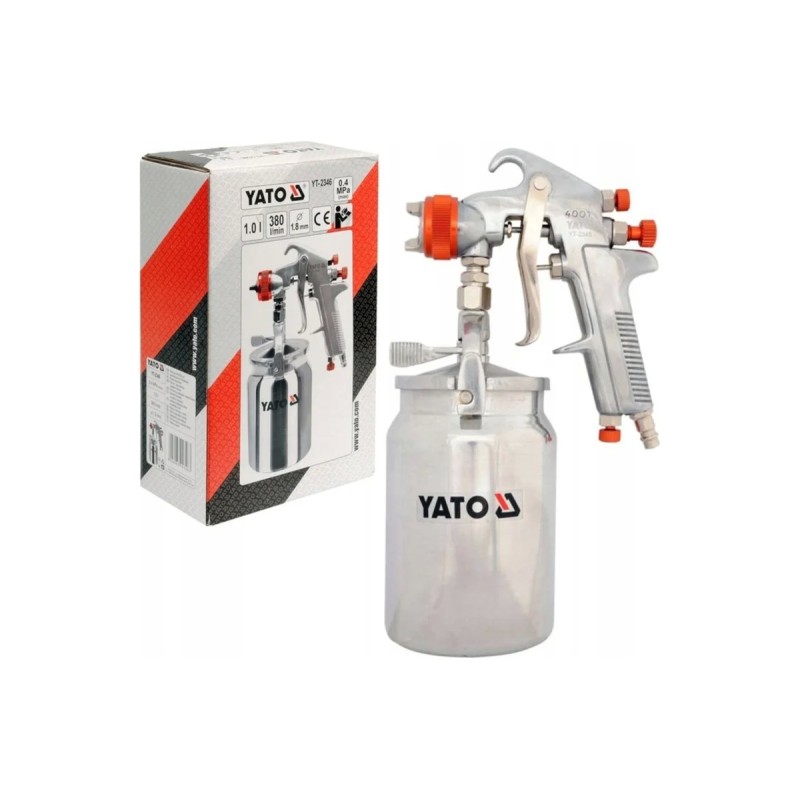 Краскопульт с нижним бачком HVLP 1л-1,8мм YATO YT-2346