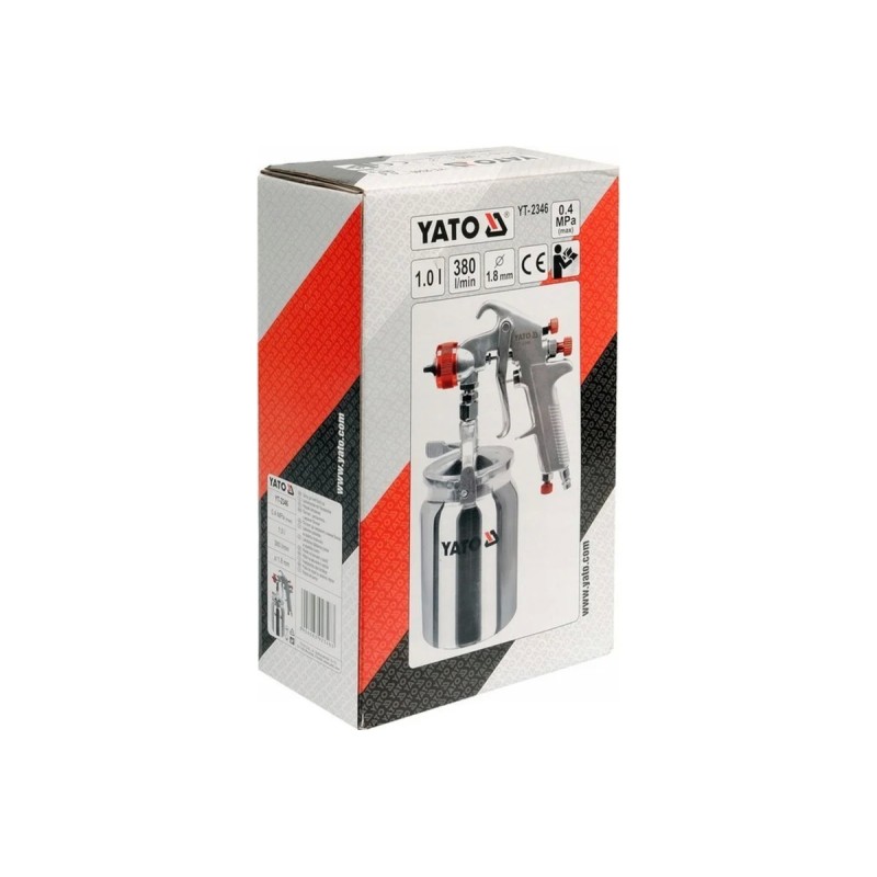 Краскопульт с нижним бачком HVLP 1л-1,8мм YATO YT-2346