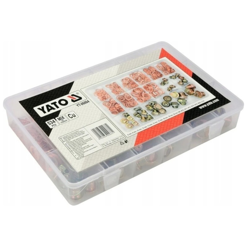 Набор медных шайб и сливных пробок поддона двигателя ,534 пр YATO YT-06864