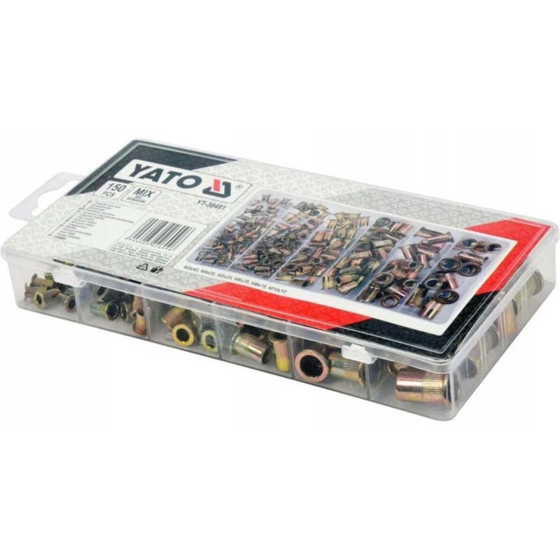 Заклепки резьбовые сталь М3-М10, 150шт YATO YT-36481