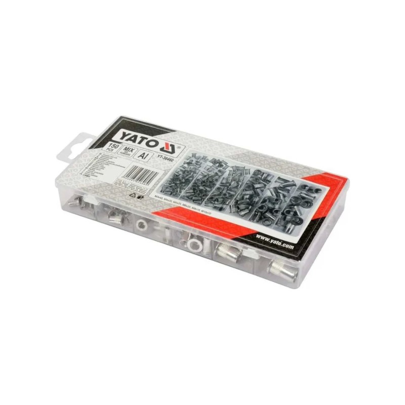 Заклепки резьбовые алю. М3-М10, 150шт YATO YT-36460