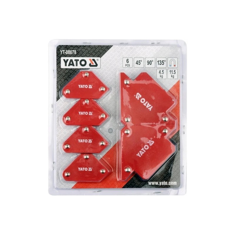 Набор магнитных угольников для сварки 6шт YATO YT-08678