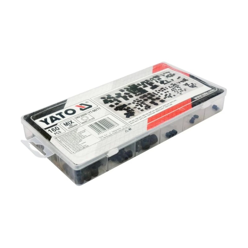 Набор винтов установочных с плоским концом,160 пр YATO YT-06777