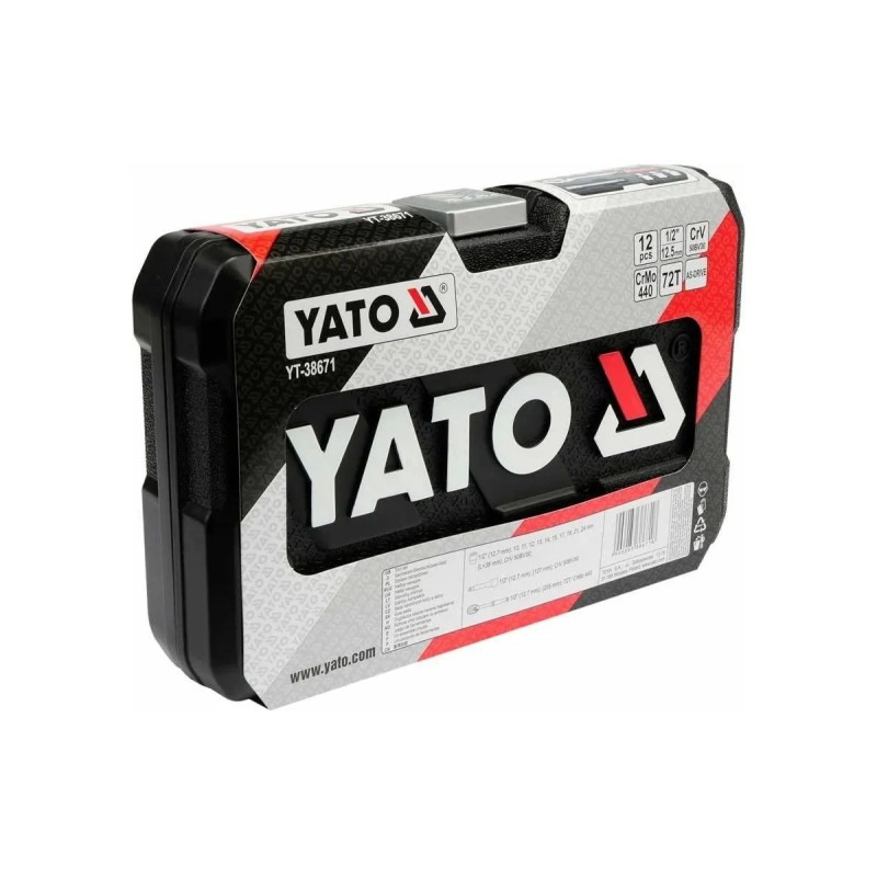 Набор головок 1/2" 12пр. XS YATO YT-38671