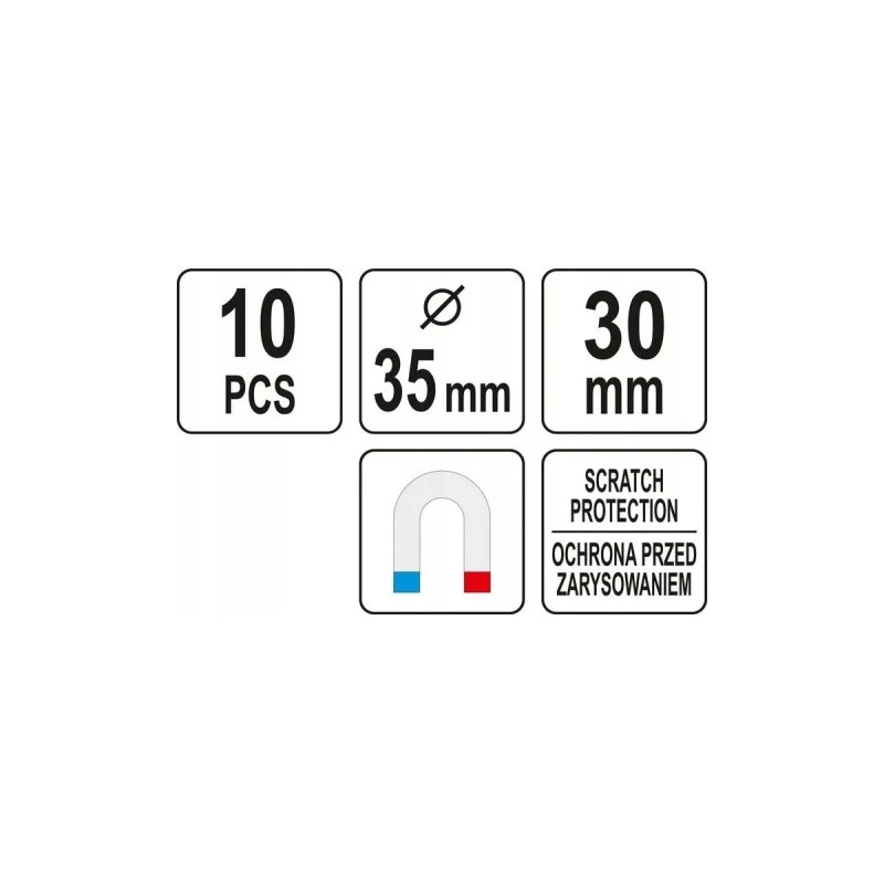 Магнитные крючки 10шт YATO YT-08690