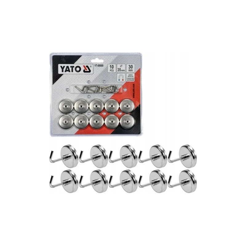 Магнитные крючки 10шт YATO YT-08690