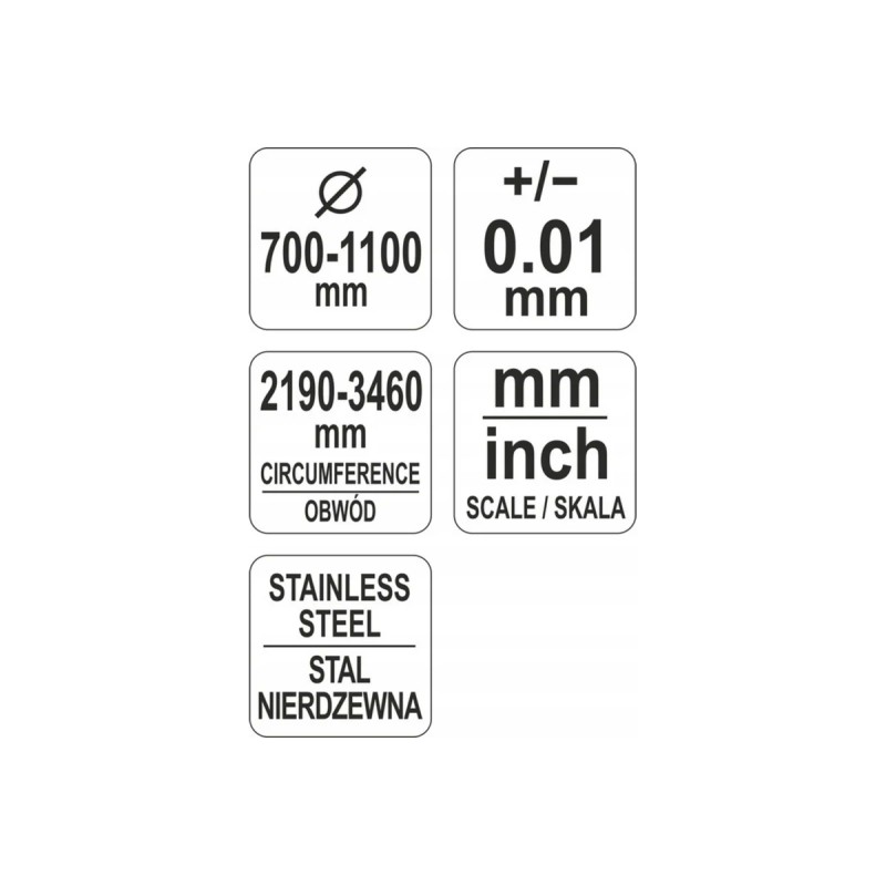 Циркометр для измерения длины окружности и диаметра YATO YT-71702