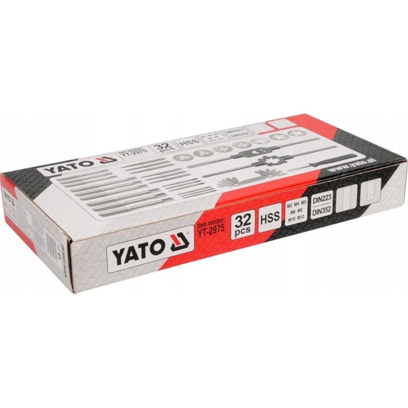 Набор метчиков и плашек М3-М12,32шт YATO YT-2975