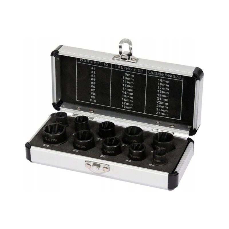 Набор головок для поврежденных болтов и гаек, 10пр YATO YT-06031