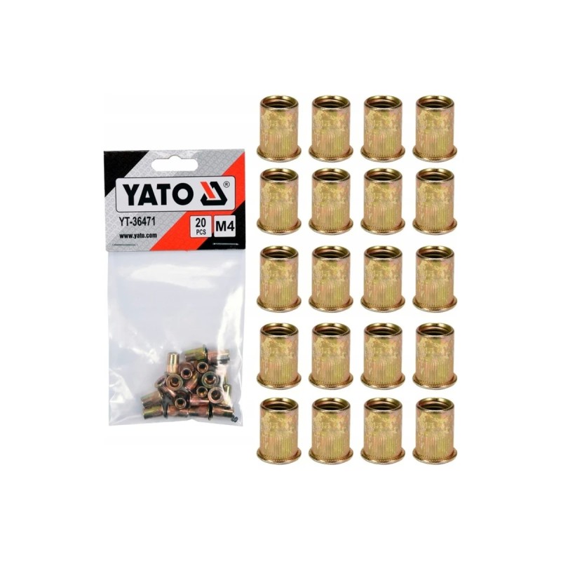 Заклепка резьбовая сталь М4, 20шт YATO YT-36471