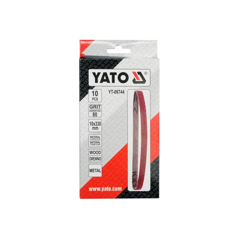 Шлифлента бесконечная 10шт P80 10х330мм  YATO YT-09744