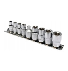 Набор торцевых головок "ТОRХ" с переходником Е5-Е16 (9 предм.) YATO YT-0520