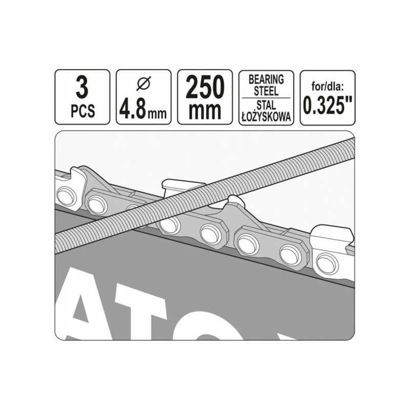 Напильник для заточки цепи 4,8мм  YATO YT-85027