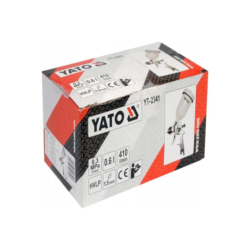 Краскопульт с верхним бачком HVLP 0,6л-1,5мм YATO YT-2341