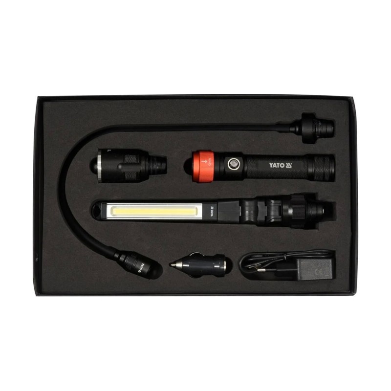 Лампа-переноска 3в1  380лм + чемодан  YATO YT-08521