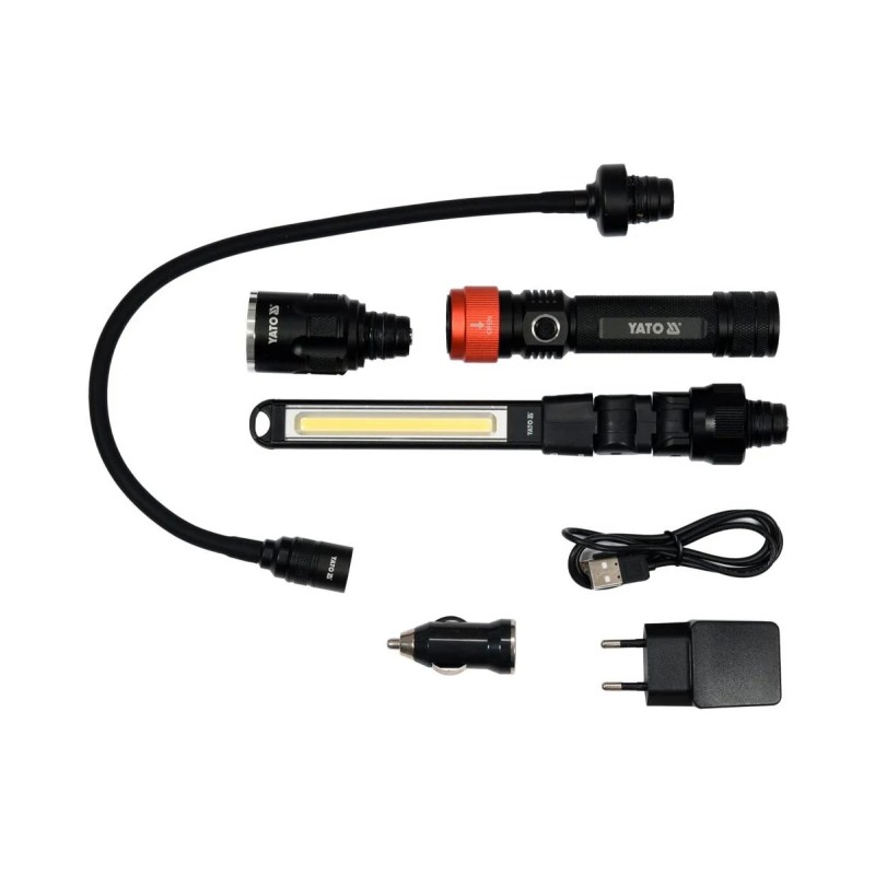 Лампа-переноска 3в1  380лм + чемодан  YATO YT-08521