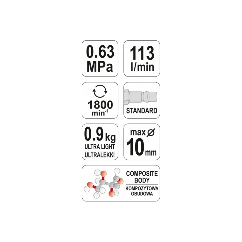 Дрель пневматическая YATO YT-09703