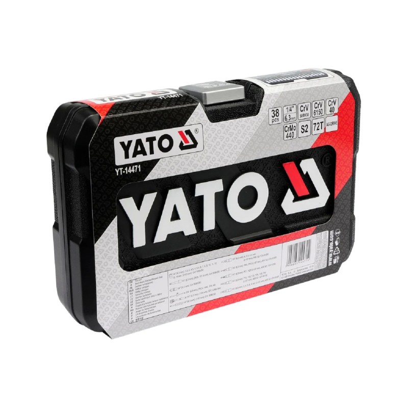 Набор торцевых головок и бит 1/4" 38пр.XS YATO YT-14471