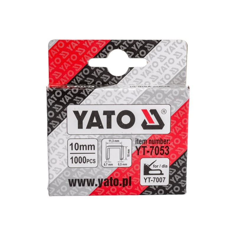 Скобы 10мм, 0,7 х 11,2 1000шт. YATO YT-7053