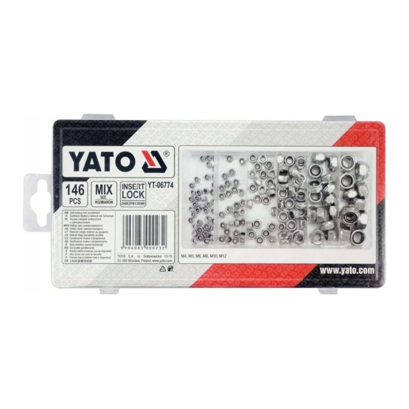 Набор гаек самоконтрящиеся, 146 пр YATO YT-06774