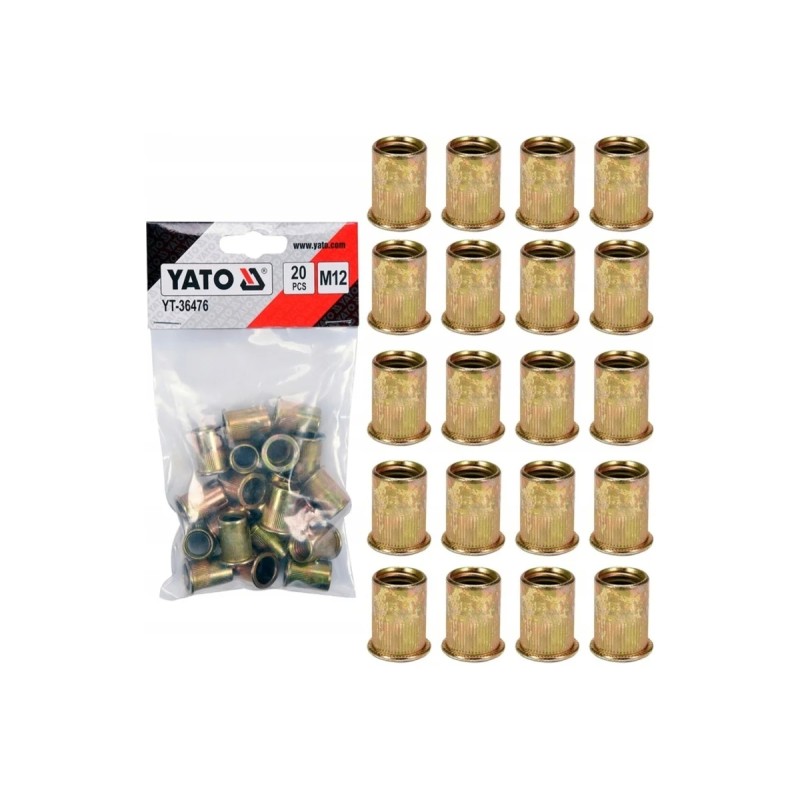 Заклепка резьбовая сталь М12, 20шт YATO YT-36476