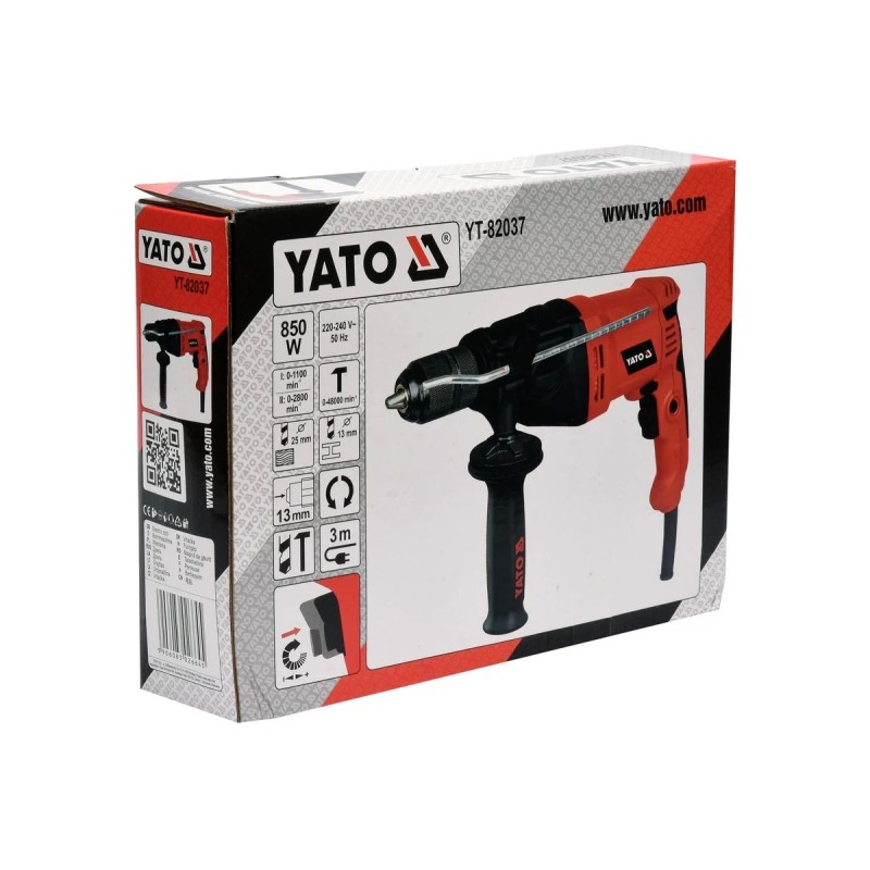 Дрель ударная 2 скорости 850Вт YATO YT-82037