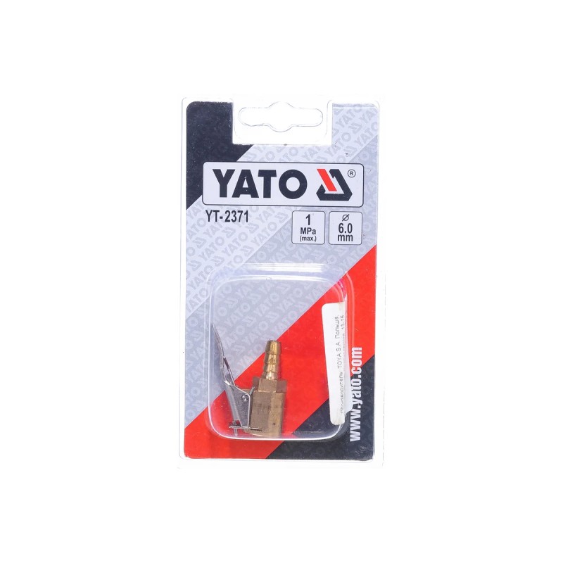 Штуцер универсальный для подкачки, под шланг 6мм YATO YT-2371