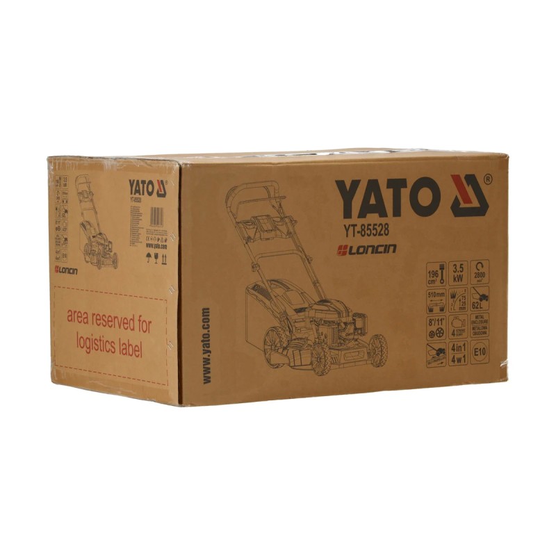 Газонокосилка бензиновая с приводом 196 см3, 3,5 кВт, 51 см YATO YT-85528