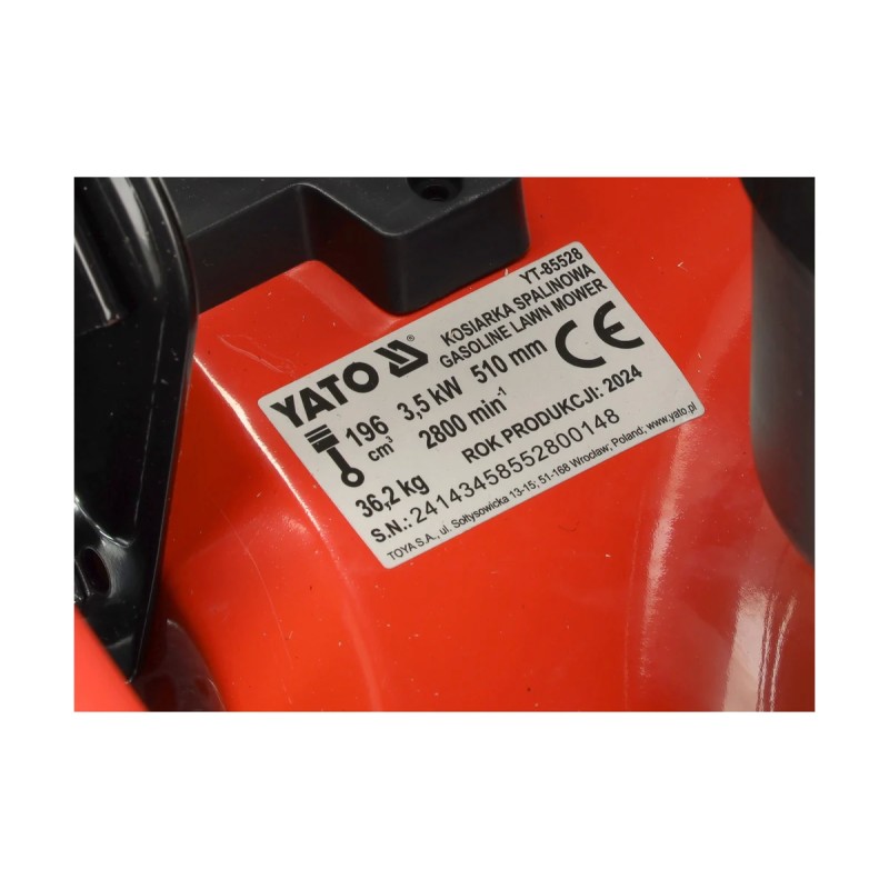 Газонокосилка бензиновая с приводом 196 см3, 3,5 кВт, 51 см YATO YT-85528