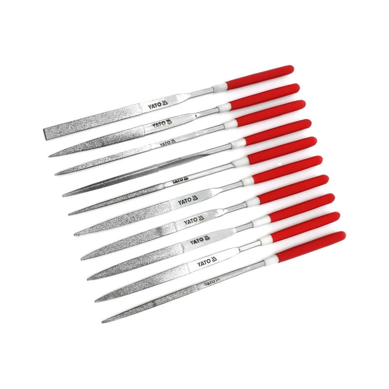 Надфили алмазные в наборе 3х140х50мм 10пр. YATO YT-6144