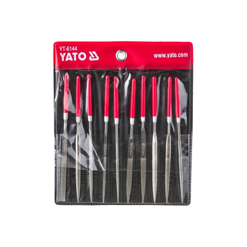 Надфили алмазные в наборе 3х140х50мм 10пр. YATO YT-6144