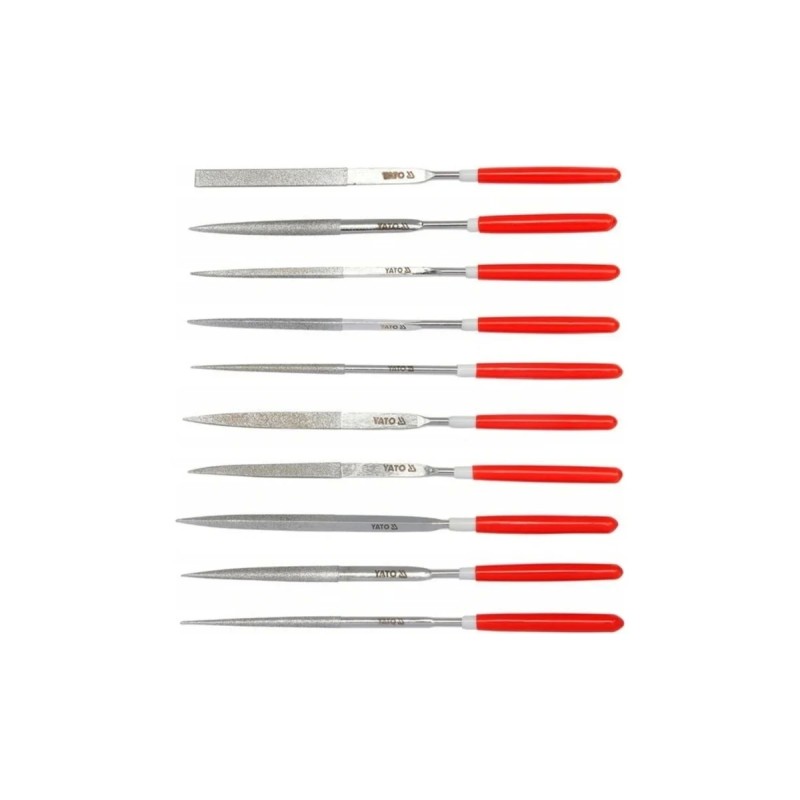 Надфили алмазные в наборе 3х140х50мм 10пр. YATO YT-6144