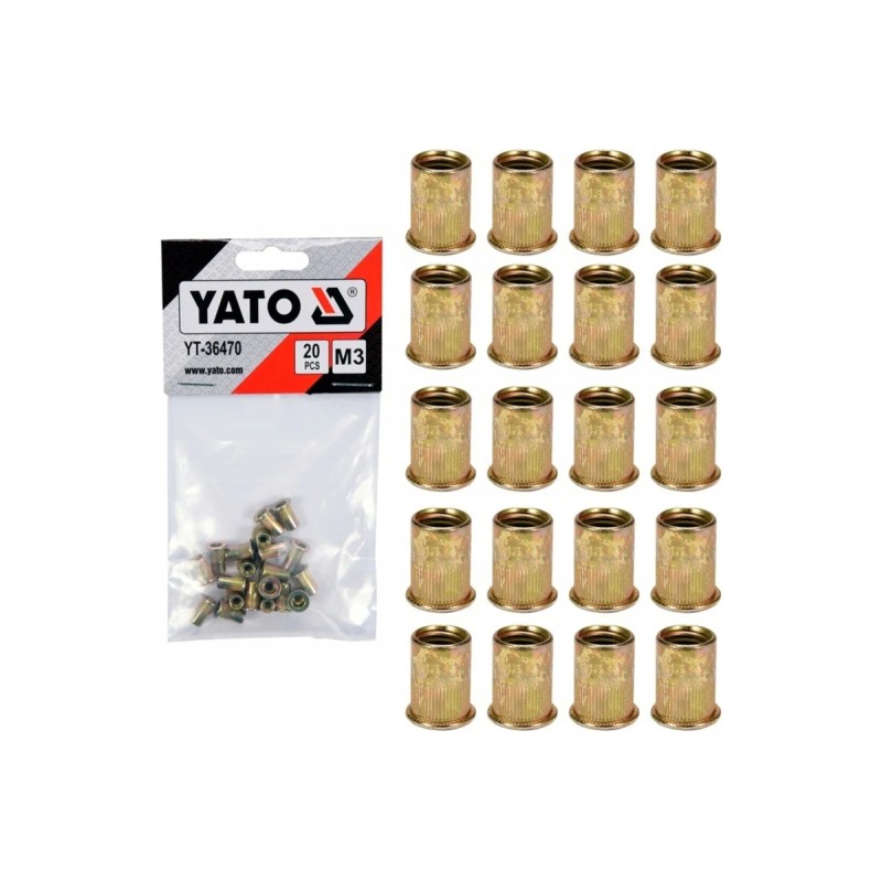 Заклепка резьбовая сталь М3, 20шт YATO YT-36470