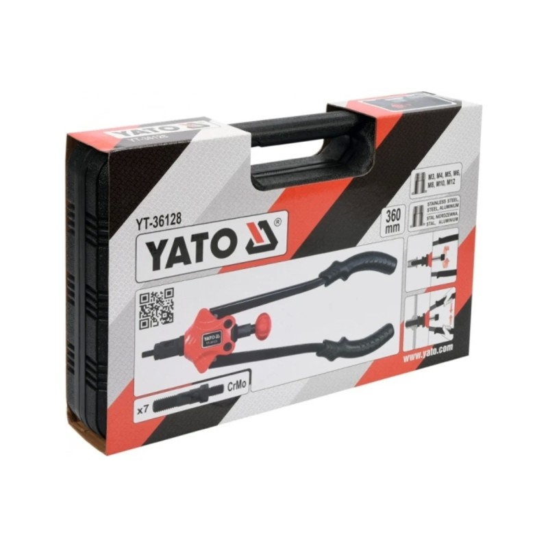 Заклепочник для резьбовых заклепок М3-М12 YATO YT-36128