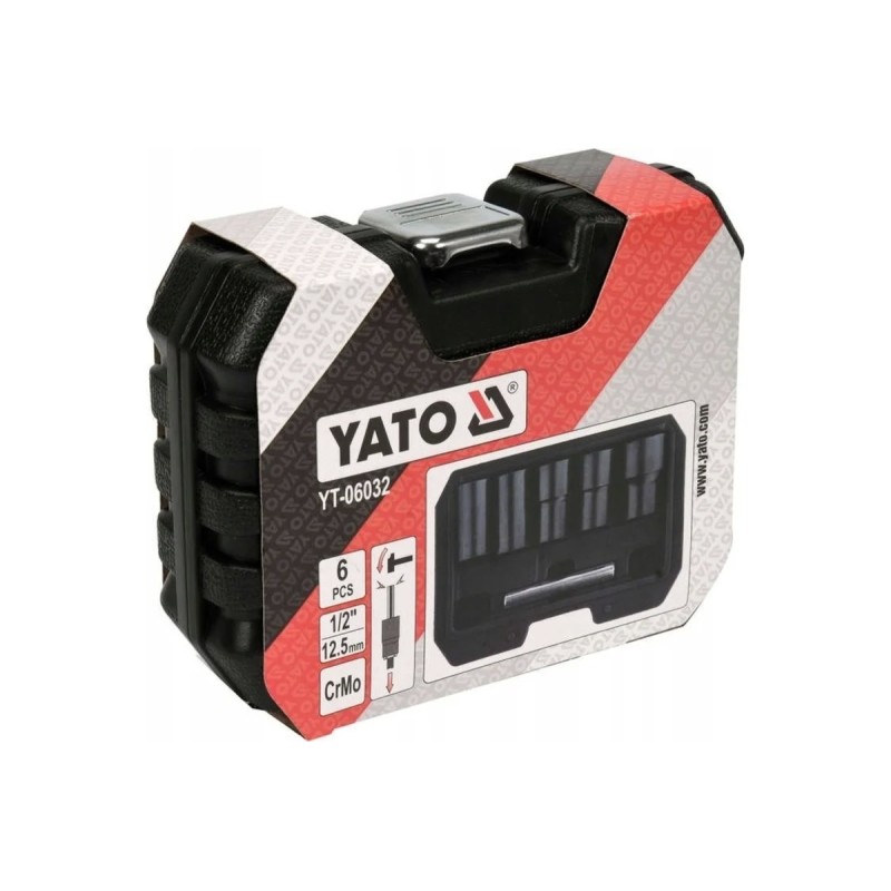 Набор для извлечения обломанных болтов 6шт, 1/2" YATO YT-06032