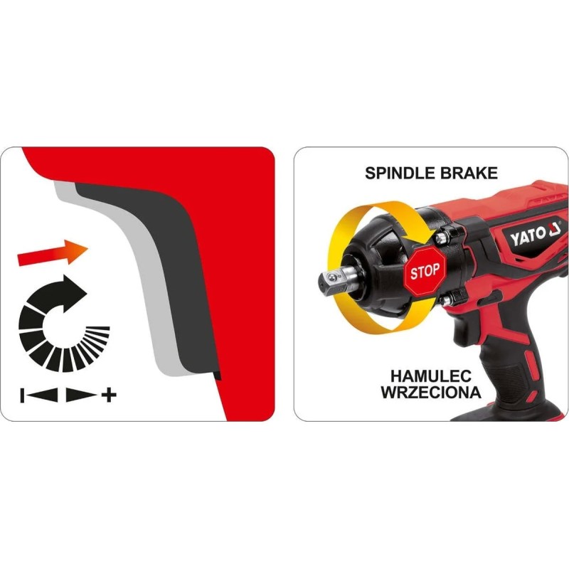 Аккумуляторный ударный гайковерт 18В 1/2" 300Нм  YATO YT-82804