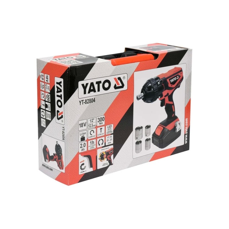 Аккумуляторный ударный гайковерт 18В 1/2" 300Нм  YATO YT-82804