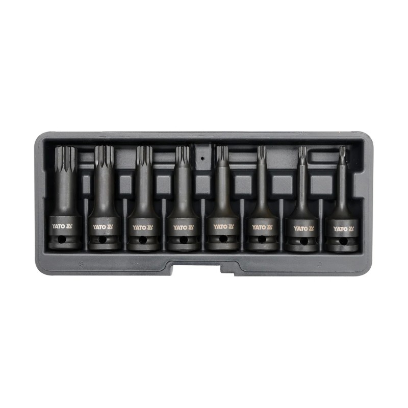 Набор ударных головок-бит SPLINE 1/2" 8пр YATO YT-1069