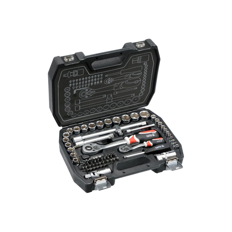 Набор инструментов 1/4'' и 1/2'' 72пр YATO YT-38782