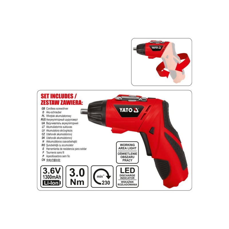 Набор инстр. 100пр с шуруповертом AKU YATO YT-12685